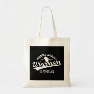 Wisconsin the Badger State EST 1848 State Karta Gi Tygkasse
