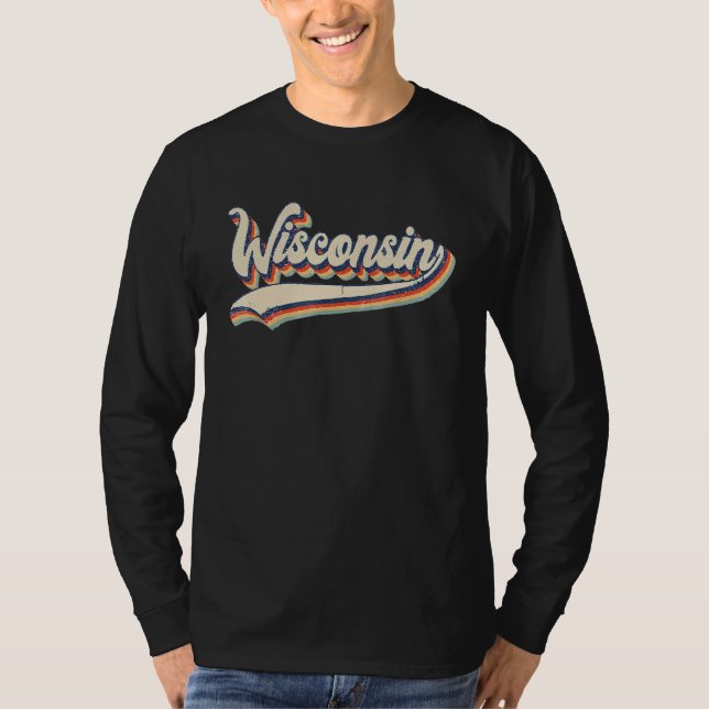 Wisconsin  Throwback Vintage Classic T Shirt (Framsida)
