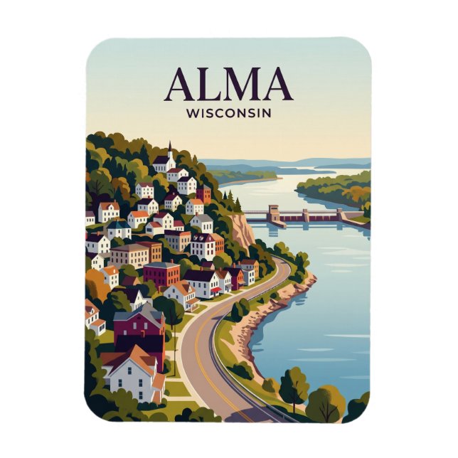 Wisconsin Town USA Magnet (Vertikal)