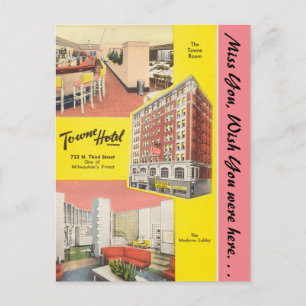 Wisconsin, Towne Hotel, Milwaukee Vykort