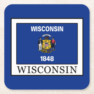 Wisconsin Underlägg Papper Kvadrat