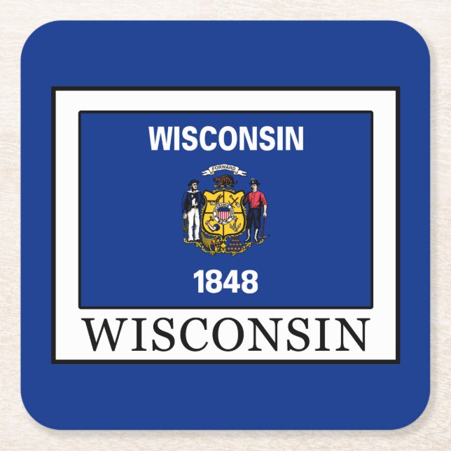 Wisconsin Underlägg Papper Kvadrat (Framsidan)