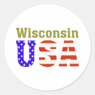 Wisconsin USA! Runt Klistermärke