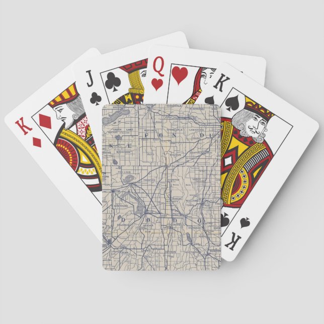 Wisconsin Vägkarta 4 Casinokort (Baksidan)