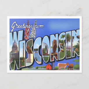 Wisconsin Vintage Big Brev vycard Vykort