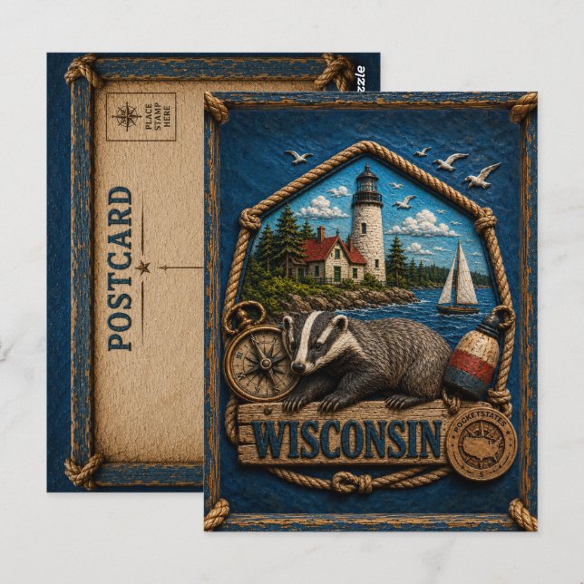 Wisconsin Vintage Resor Vykort (Fram/baksida)