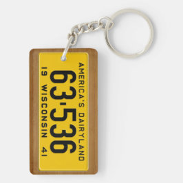 Wisconsin vintageregistreringsskylt 1941 Keychain