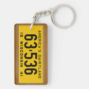 Wisconsin vintageregistreringsskylt 1941 Keychain