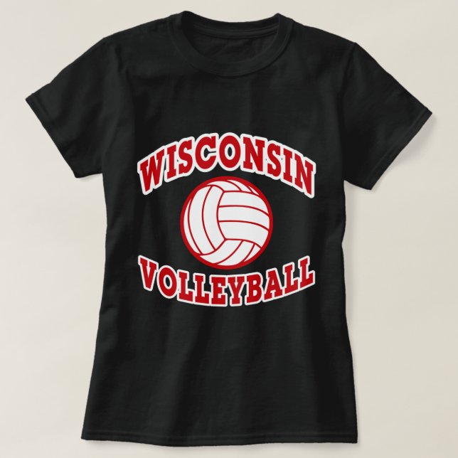 Wisconsin Volleyball Classic Stil Pullover T Shirt (Design framsida)