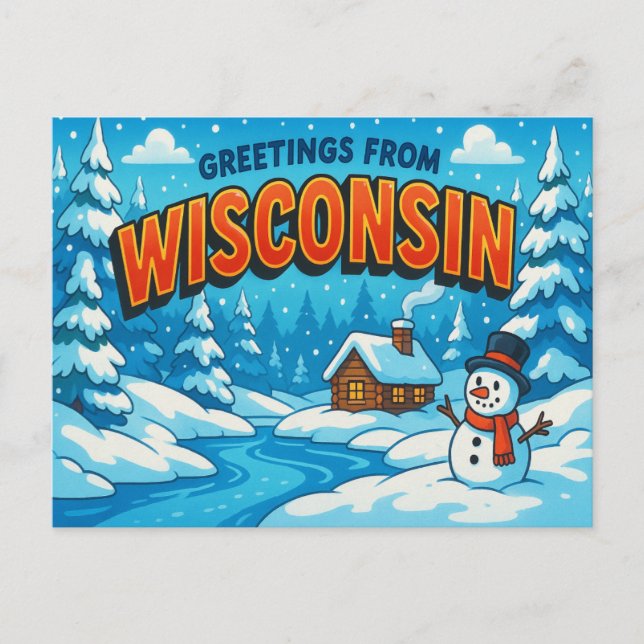 WISCONSIN-vykort Vykort (Framsida)