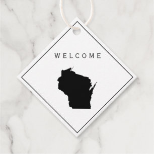 Wisconsin Welcome Bag Gift Märkres, Bröllop Helg Gåvor Etiketter