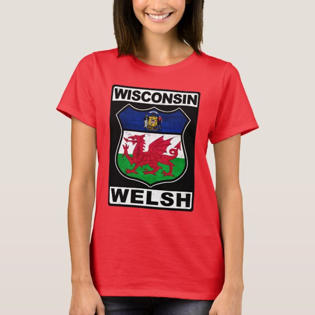 Wisconsin Welsh American Tee Shirt (Framsida)