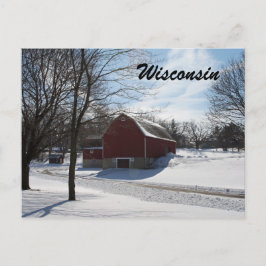 Wisconsin Winter Barn-vykort Vykort