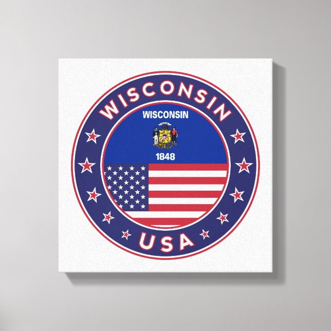 Wisconsin, Wisconsin poster, kanvastryck (Framsida)