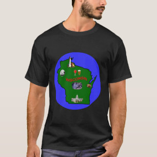 Wisconsin with State Attraktion Manar Unisex TDZ T Shirt