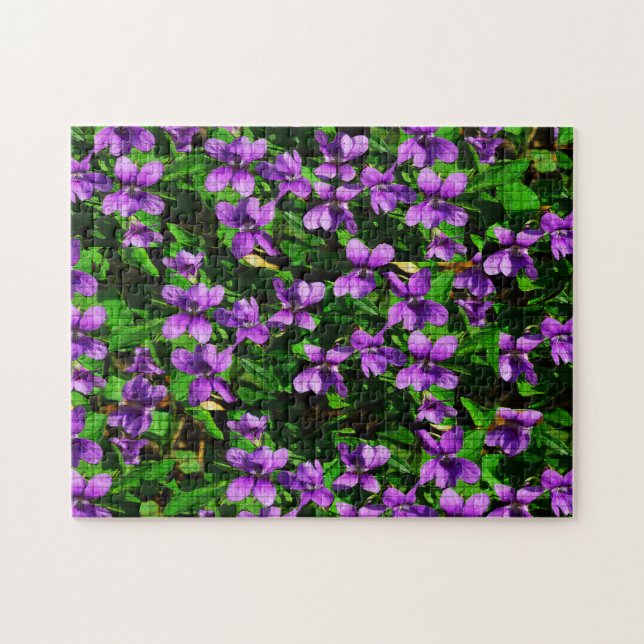 Wisconsin Wood Violets Puzzle Pussel (Horisontell)