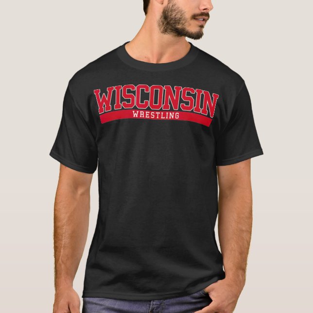Wisconsin Wrestling T Shirt (Framsida)