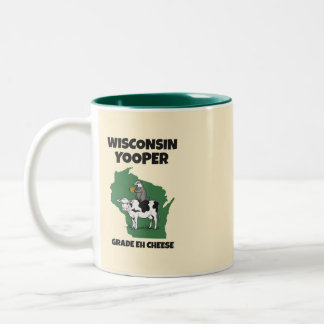 Wisconsin Yooper Grade Eh Ost Rolig Ko Två-Tonad Mugg