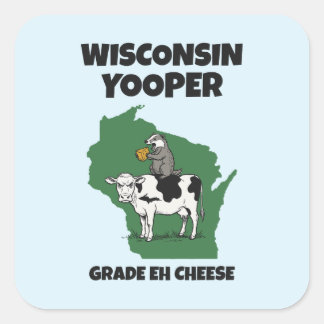 Wisconsin Yooper Grade Eh Ostroluktig Ko Fyrkantigt Klistermärke