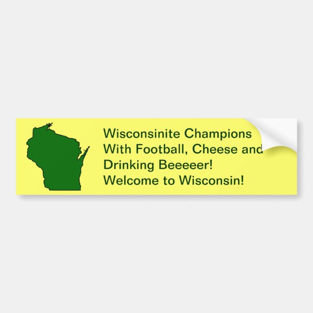 Wisconsinite Champions Football, Cheese and Beer Bildekal (Framsidan)