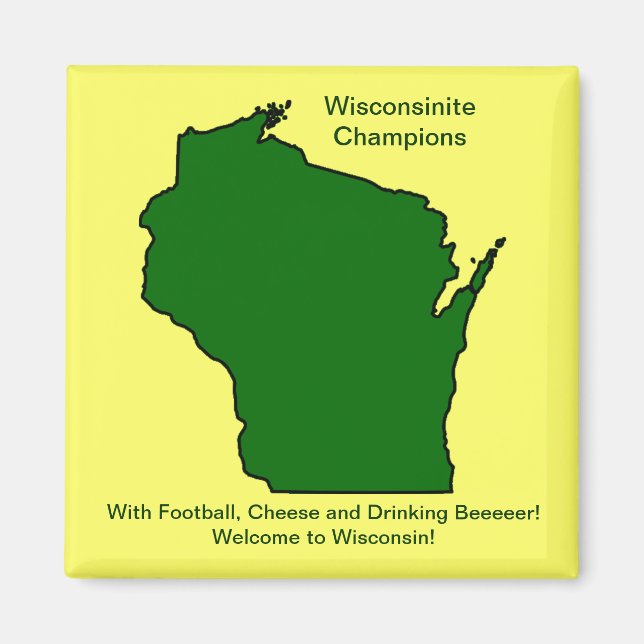 Wisconsinite Champions Football, Cheese and Beer Magnet (Framsidan)