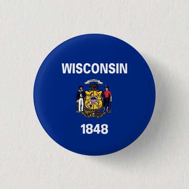 Wisconsinite Flagga, Flagga av Wisconsin Knapp (Framsida)