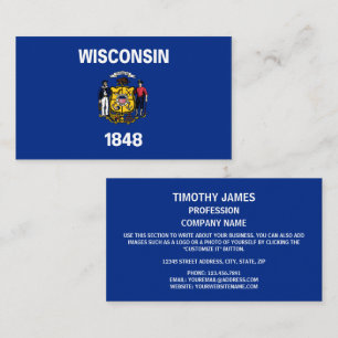 Wisconsinite Flagga, Flagga av Wisconsin Visitkort