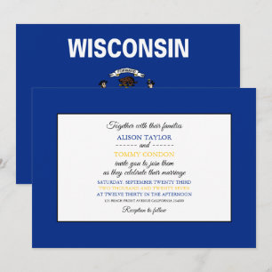 Wisconsinite Flagga, Flagga Wisconsin Bröllop Inbjudningar