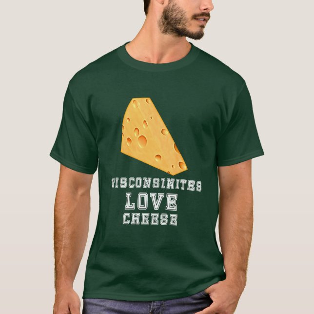 Wisconsinites Kärlek Cheese Speciell Font Unisex T Shirt (Framsida)