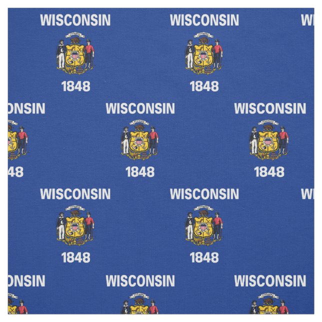 Wisconsins delstatsflagga tyg (Provkarta)