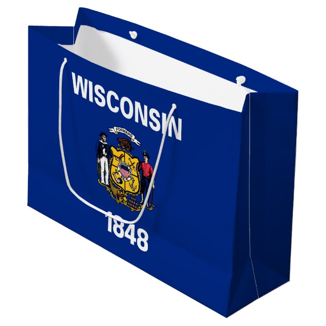 Wisconsins statsflagga (Framsidan Vinklad)