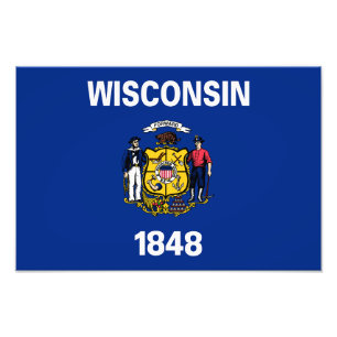 Wisconsins statsflagga fototryck