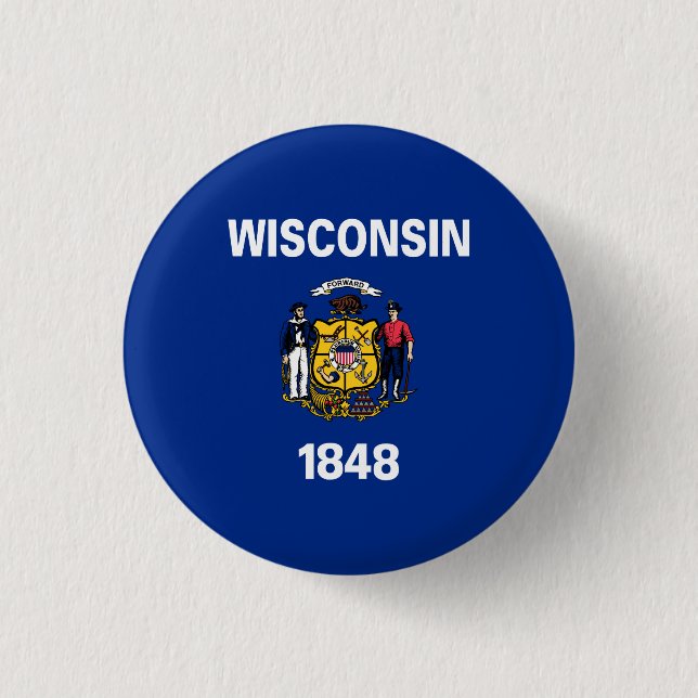 Wisconsins statsflagga knapp (Framsida)