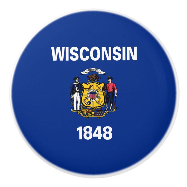 Wisconsins statsflagga knopp (Framsidan)