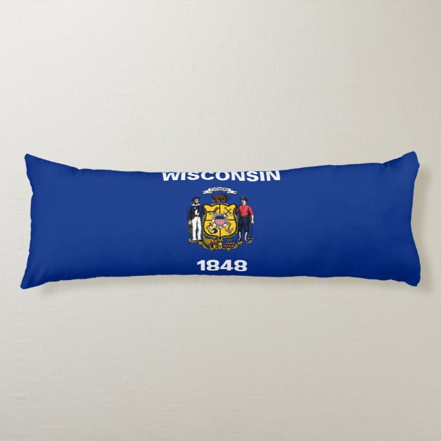 Wisconsins statsflagga kroppskudde (Framsidan)