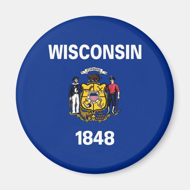 Wisconsins statsflagga magnet (Framsidan)