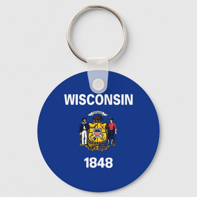 Wisconsins statsflagga nyckelring (Framsida)