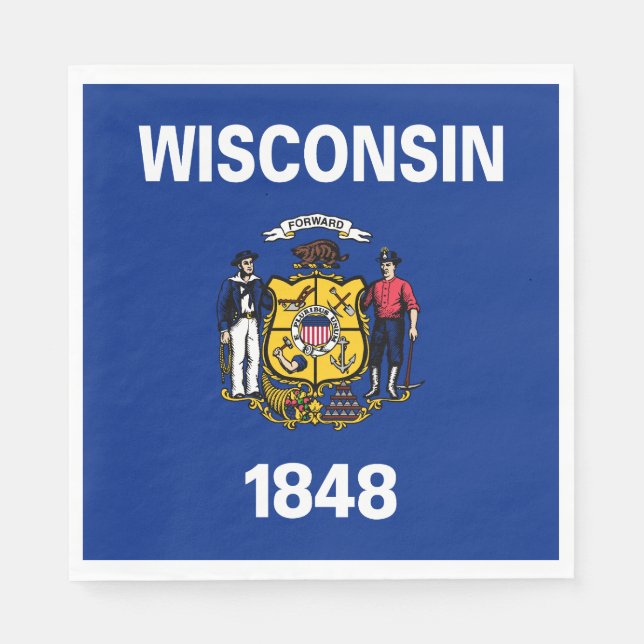 Wisconsins statsflagga pappersservett (Framsidan)