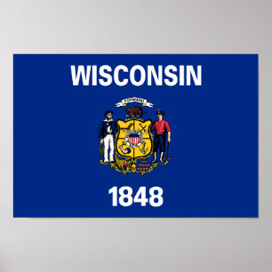 Wisconsins statsflagga poster