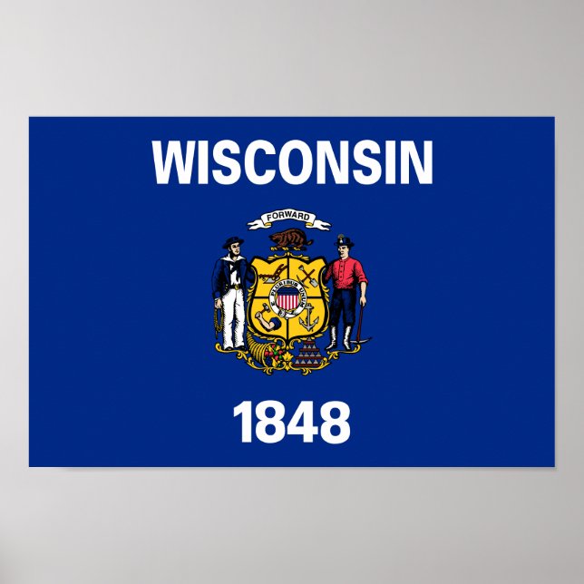 Wisconsins statsflagga poster (Framsidan)