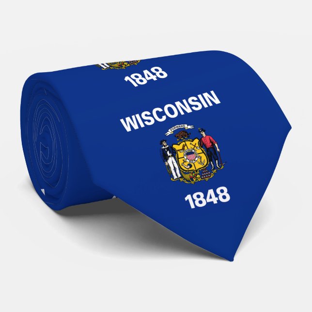 Wisconsins statsflagga slips (Rullad)