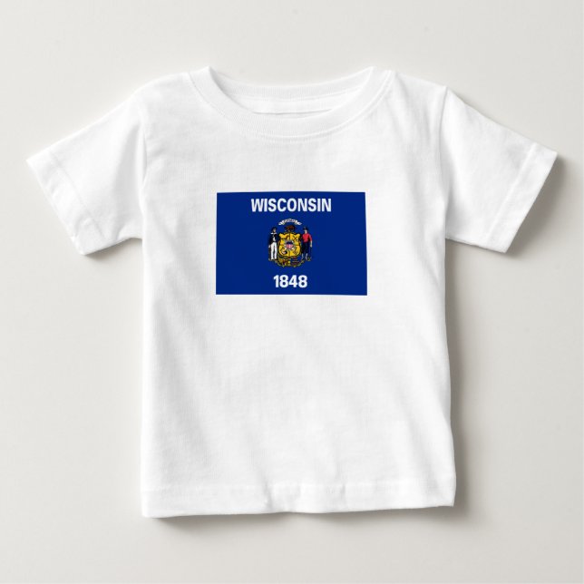 Wisconsins statsflagga t shirt (Framsida)