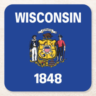 Wisconsins statsflagga underlägg papper kvadrat