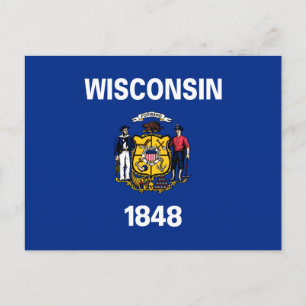 Wisconsins statsflagga vykort