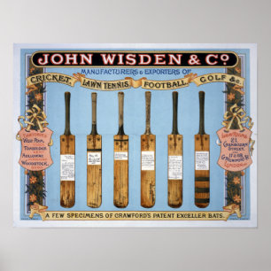 Wisden Cricket Fladdermus, 1895 Poster