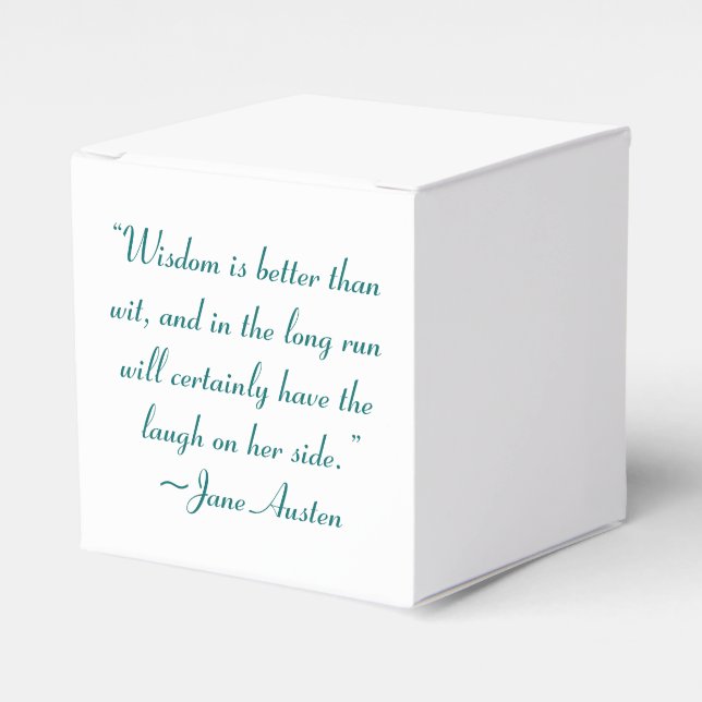 Wisdom är bättre än Wit Jane Austen Quote Presentaskar (Framsidan Sidan)