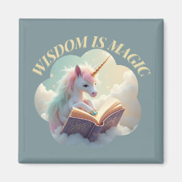 Wisdom är magi - Cute Unicorn Magnet