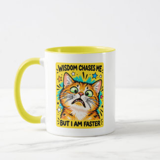 Wisdom Chases Me Funny Orange Cat Meme Mugg