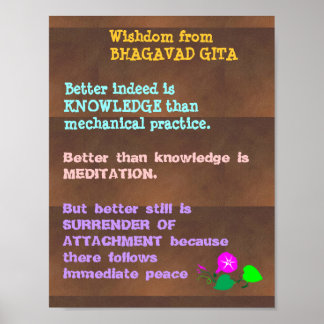 WISDOM-citat från Bhagavad Gita Poster
