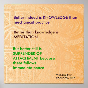 WISDOM-citat från Bhagavad Gita Poster